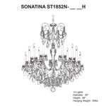 Schonbek Sonatina 35" Wide Black Pearl Crystal Chandelier