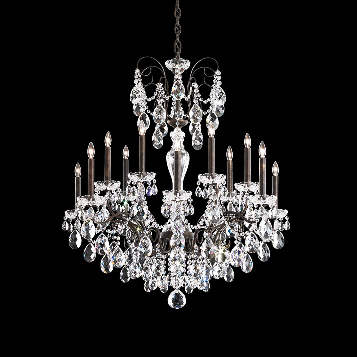 Schonbek Sonatina 35"W Heirloom Bronze 14-Light Chandelier