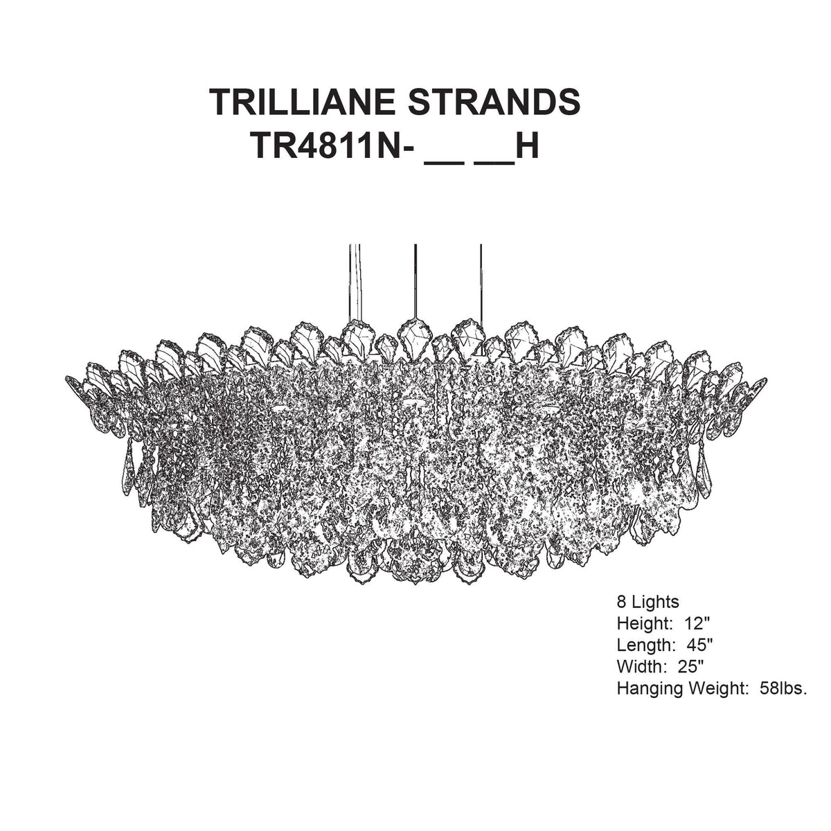 Schonbek Trilliane Cluster 45" Wide Crystal Pendant Light