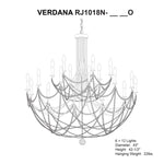 Schonbek Verdana 43" Wide Black 18-Light Crystal Chandelier