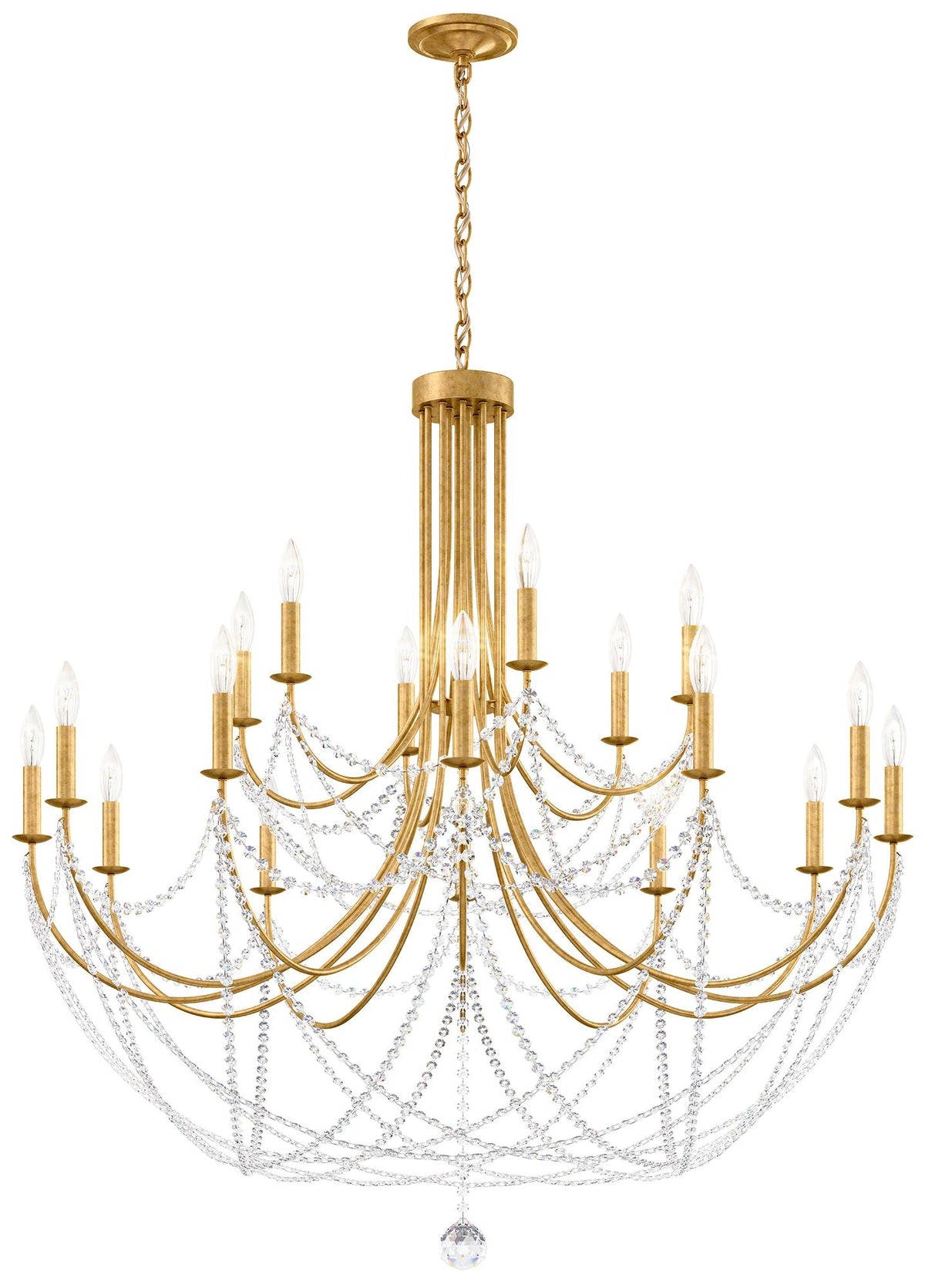 Schonbek Verdana 43" Wide Gold 18-Light 2-Tier Pendant Light