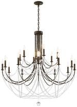 Schonbek Verdana 43"W Bronze 18-Light 2-Tier Pendant Light