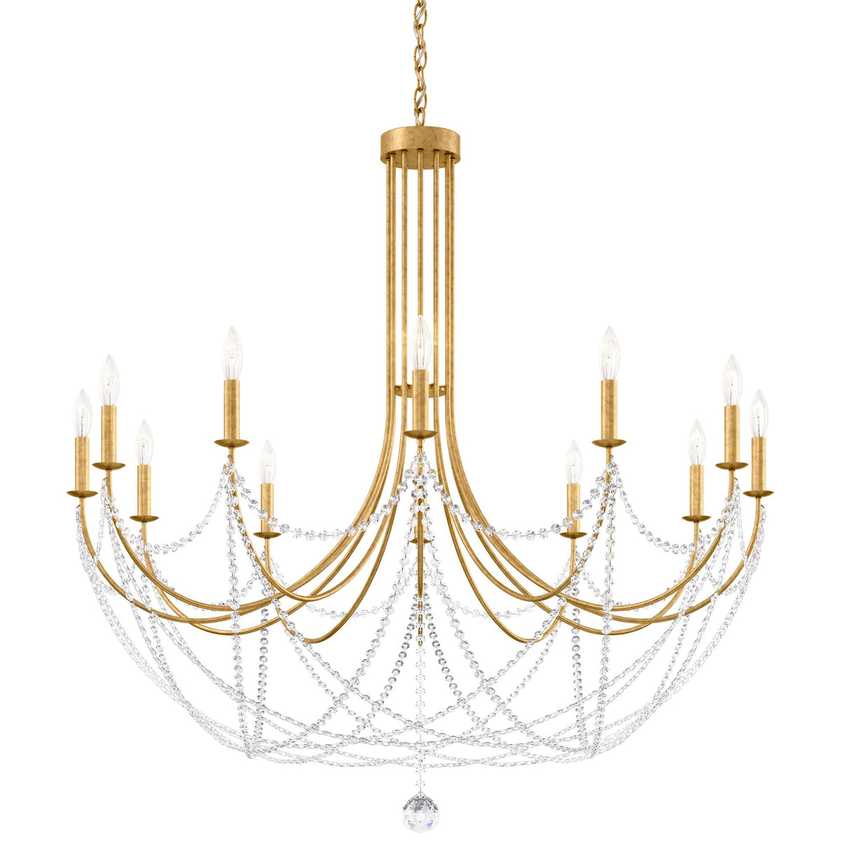 Schonbek Verdana 43"W Heirloom Gold 12-Light Pendant Light