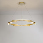 Interlocking Round Gold Chandelier for Living Room