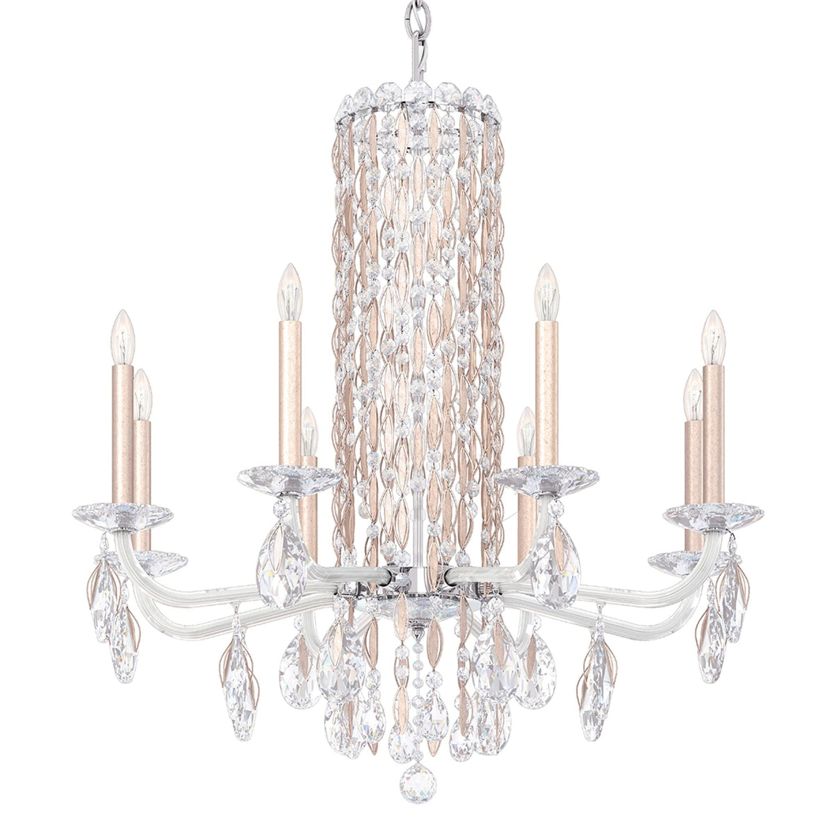 Siena 31"H x 30"W 8-Light Crystal Chandelier in Antique Silver