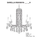 Siena 31"H x 30"W 8-Light Crystal Chandelier in Antique Silver