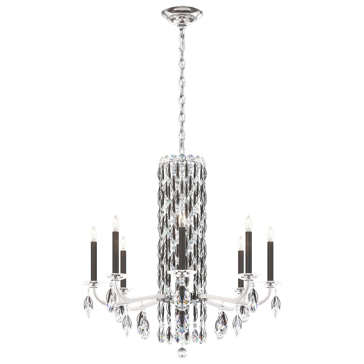 Siena 31"H x 30"W 8-Light Crystal Chandelier in Black