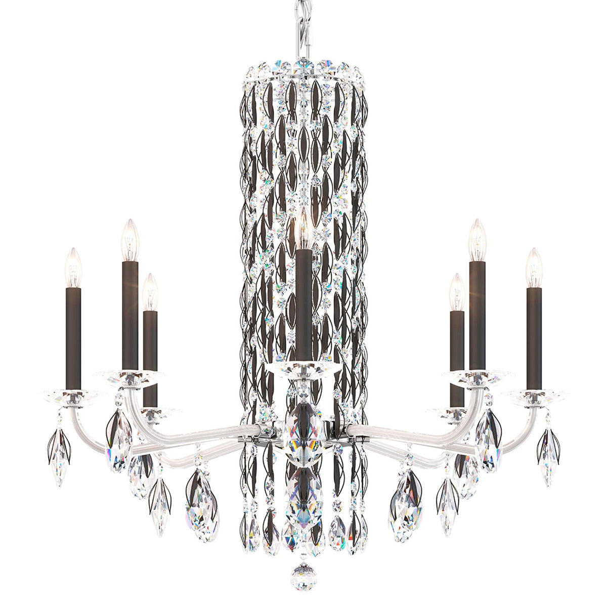 Siena 31"H x 30"W 8-Light Crystal Chandelier in Black
