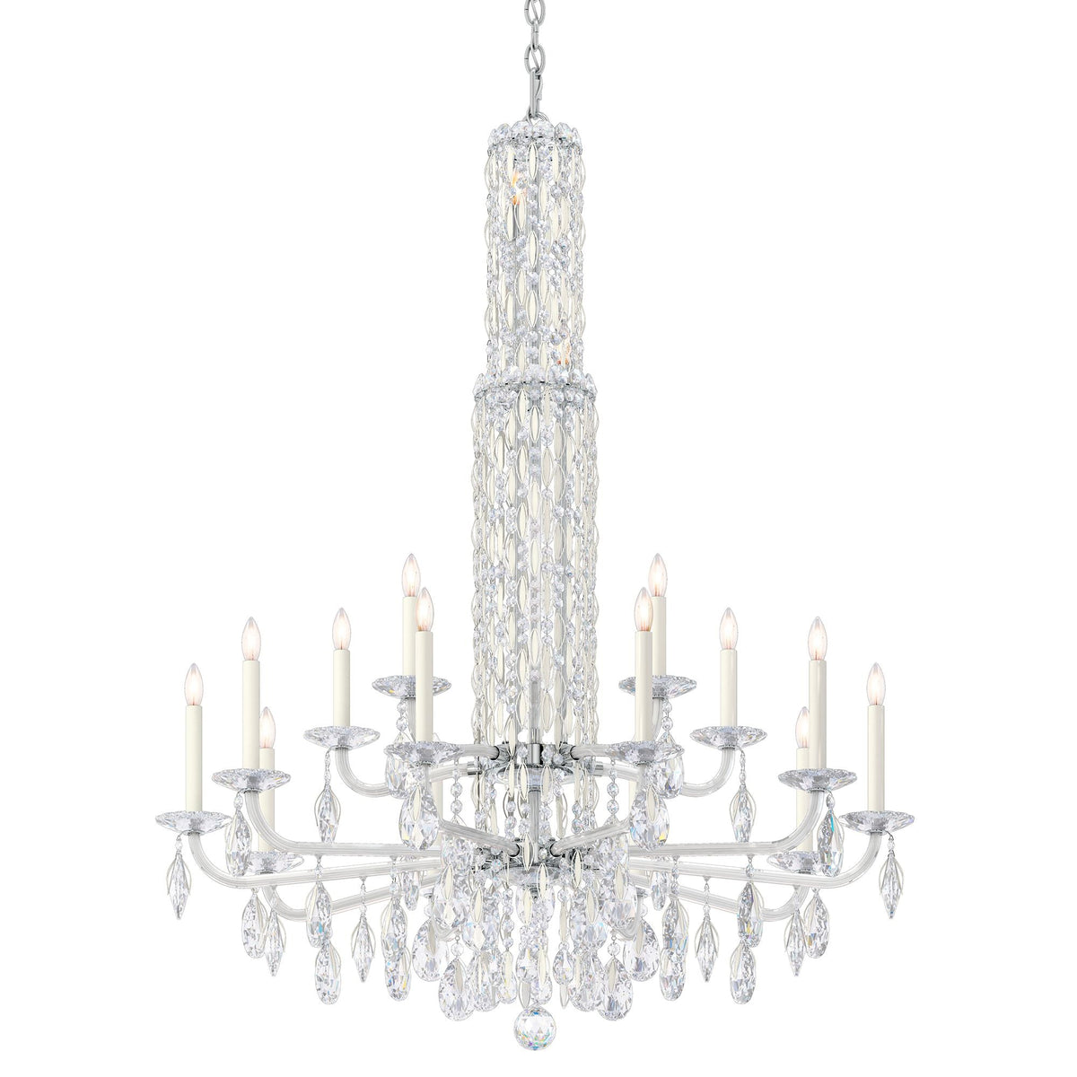 Siena 50.5"H x 40.5"W 17-Light Crystal Chandelier in White