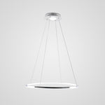 LED Circular Sturdy Modernistic Brushed Nickel Pendant Light With Remote Controller