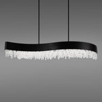 Soleil 48" Wide Black Clear Crystal 1-Light Linear Pendant