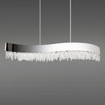 Soleil 48" Wide Pol. Nickel Crystal 1-Lt Linear Pendant