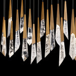 Solitude 22"H x 53"W 23-Light Crystal Multi-Light Pendant in Aged