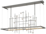 Spring 53.4"W Natural Iron Standard LED Pendant w/ Clear Bubble Glass