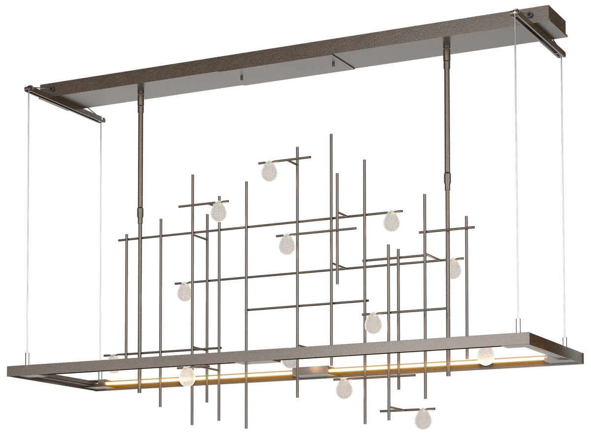 Spring 53.4"W Oil Rubbed Bronze Standard LED Pendant w/ Clear Bubble S