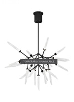 Spur Chandelier, 25-Light, 2-Tier, LED, Matte Black, Glass, 37.5"W (700SPRFB-LED927 70PD8XM)