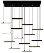 Stagger Integrated LED Black Chandelier