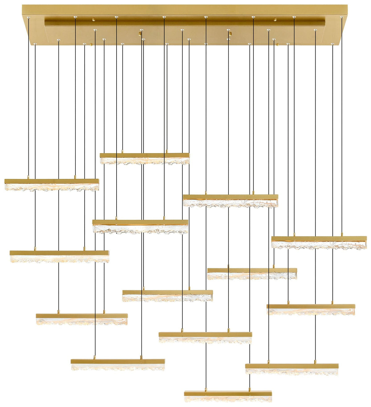 Stagger Integrated LED Brass Chandelier
