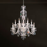 Sterling 38"H x 29"W 12-Light Crystal Chandelier in Silver