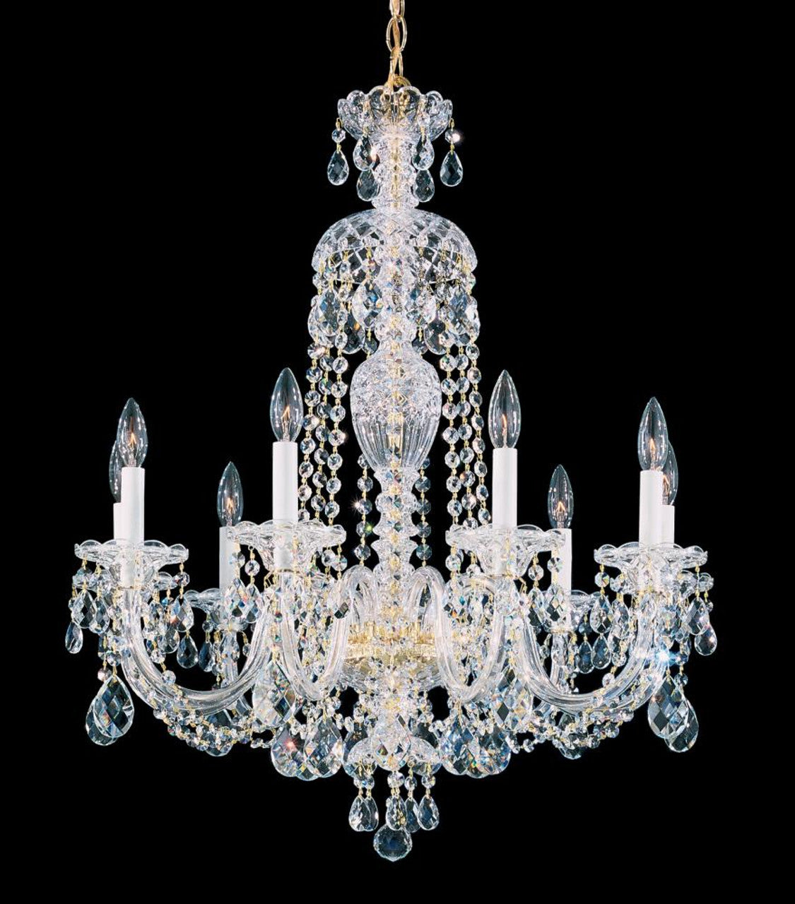 Century Chandelier, 9-Light, Antique Silver, Clear Heritage Crystal, 26"W (1709-48 17XZ5U)