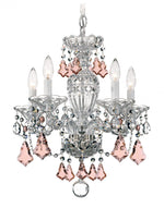 Emilea Chandelier, 12-Light, Antique Silver, Clear Optic Crystal, Hardback Off White Shade, 33.5"W (MA1012N-48O 1HZWJL)