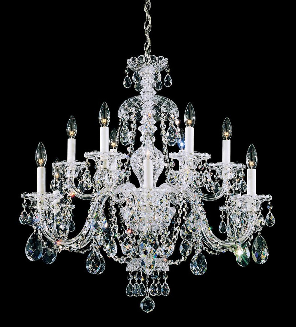 Jasmine Chandelier, 6-Light, Silver, Clear Optic Crystal, 22.5"W (9676-40CL XUKJF)