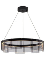 Stratos Chandelier, 1-Light, LED, Black, Transparent Glass, 30.75"W (700STR30KB-LED927 70E7HTX)