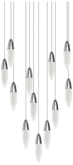 Sultana 25 1/4"W Polished Chrome 12-Light LED Round Pendant