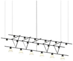 Suspenders 96" Satin Black Triangle Truss Pendant With Cylinders