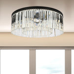 Sydney 10 Lt Matte Black Flush Mount Clear