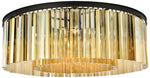 Sydney 10 Lt Matte Black Flush Mount Golden Teak