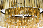 Sydney 10 Lt Matte Black Flush Mount Golden Teak