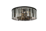 Sydney 10 Lt Matte Black Flush Mount Silver Shade (Grey)