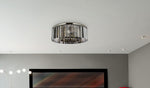 Sydney 10 Lt Polished Nickel Flush Mount Silver Shade (Grey)