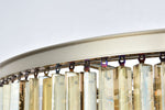 Sydney 33 Lt 44" Polished Nickel Chandelier Golden Teak