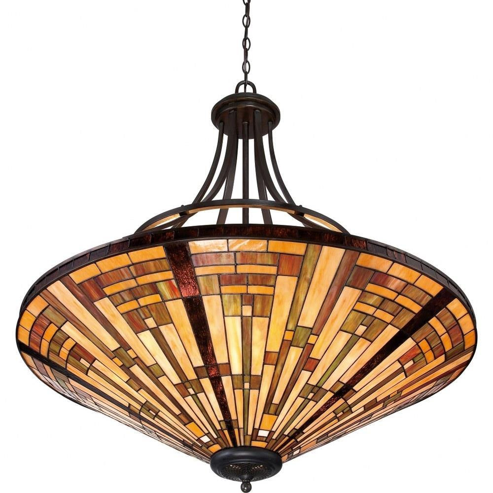Bailey Street Home - 71-BEL-1904689 - 8 Light Bowl Pendant Geometric Chandelier - Mission Style Tiffany Pendant Light
