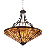 Bailey Street Home - 71-BEL-1904689 - 8 Light Bowl Pendant Geometric Chandelier - Mission Style Tiffany Pendant Light
