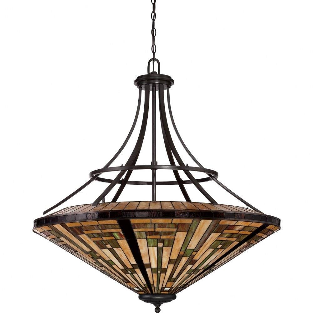 Bailey Street Home - 71-BEL-1904689 - 8 Light Bowl Pendant Geometric Chandelier - Mission Style Tiffany Pendant Light