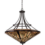 Bailey Street Home - 71-BEL-1904689 - 8 Light Bowl Pendant Geometric Chandelier - Mission Style Tiffany Pendant Light