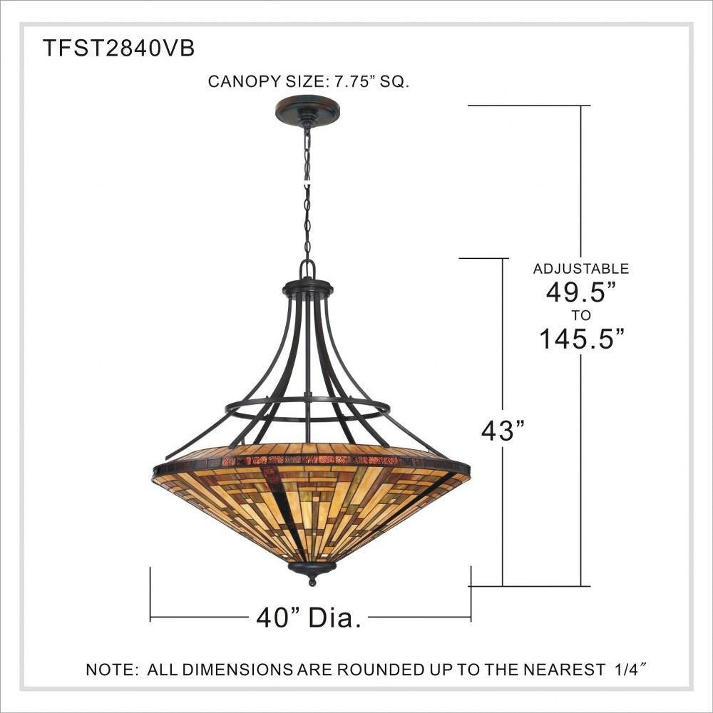 Bailey Street Home - 71-BEL-1904689 - 8 Light Bowl Pendant Geometric Chandelier - Mission Style Tiffany Pendant Light