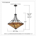 Bailey Street Home - 71-BEL-1904689 - 8 Light Bowl Pendant Geometric Chandelier - Mission Style Tiffany Pendant Light