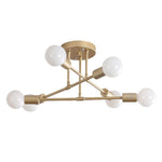 Novelty Modern Metal Finish Sputnik Chandelier with 6 LED Bulbs