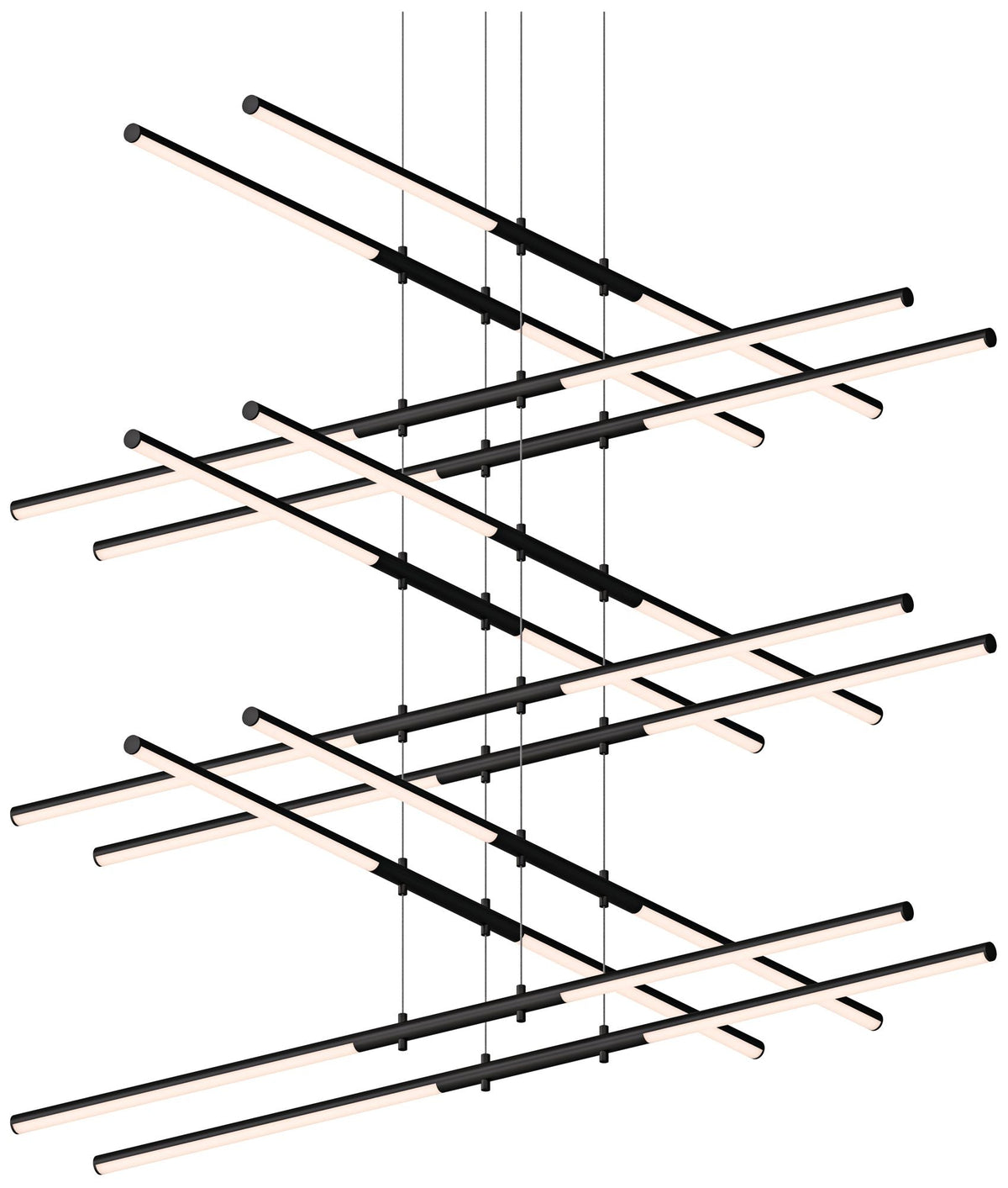 Tik-Takï¿½?47 1/2"W Black Stack 6-Tier 24-Light LED Pendant