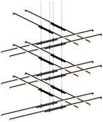 Tik-Takï¿½?47 1/2"W Black Stack 6-Tier 24-Light LED Pendant
