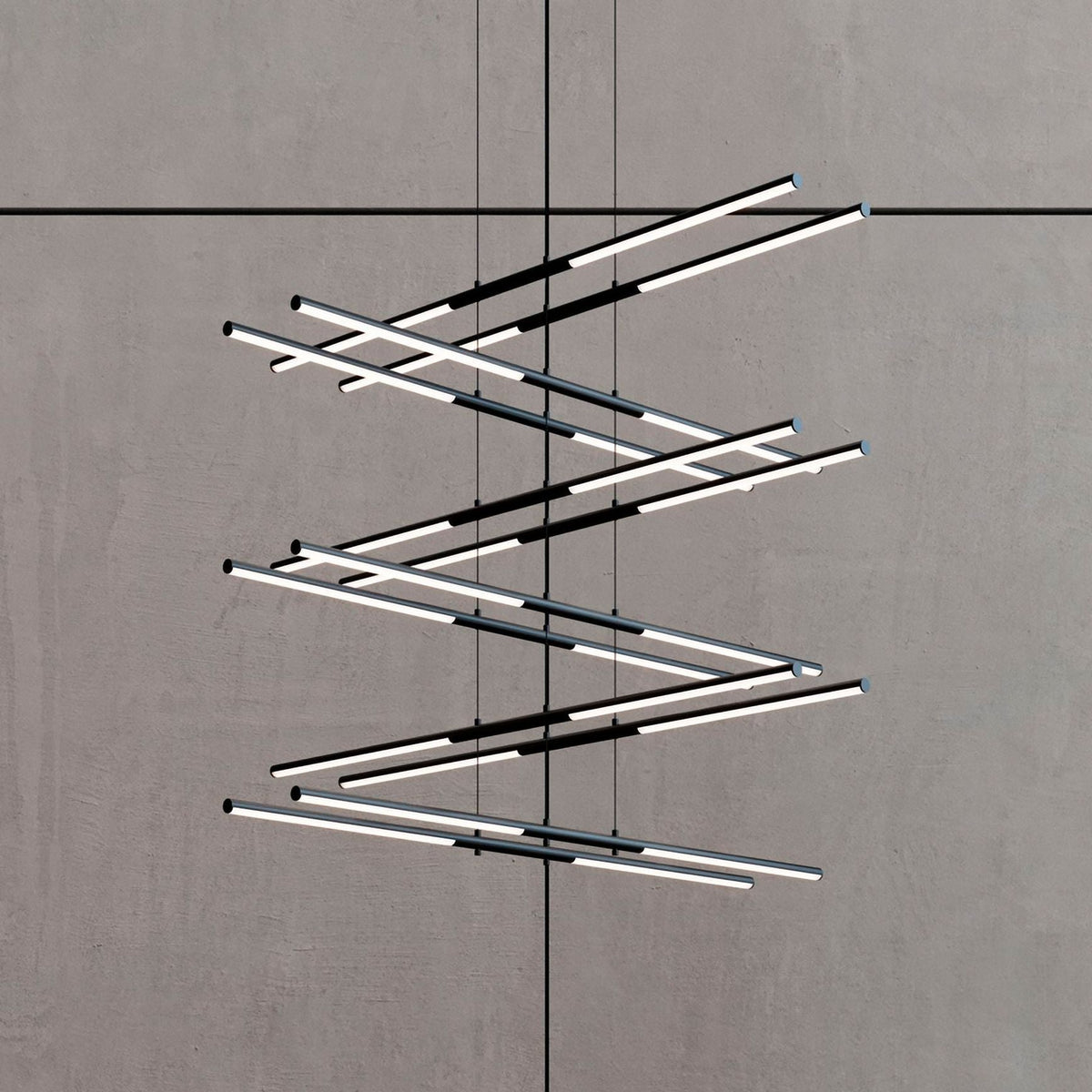 Tik-Takï¿½?47 1/2"W Black Stack 6-Tier 24-Light LED Pendant