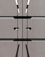 Tik-Takï¿½?47 1/2"W Black Stack 6-Tier 24-Light LED Pendant