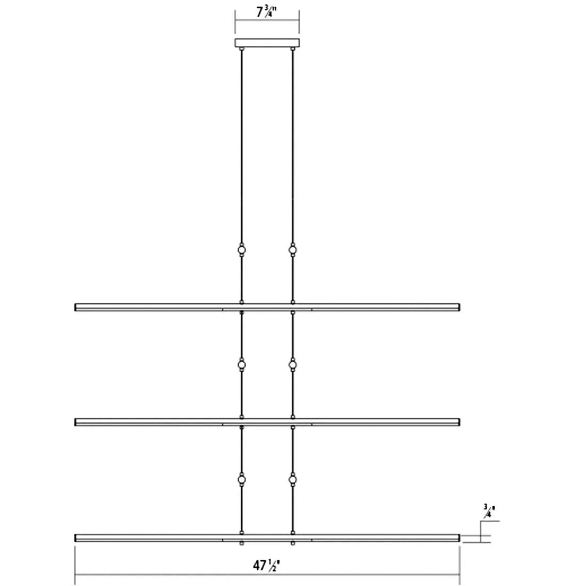 Tik-Takï¿½?47 1/2"W Black Stack 6-Tier 24-Light LED Pendant