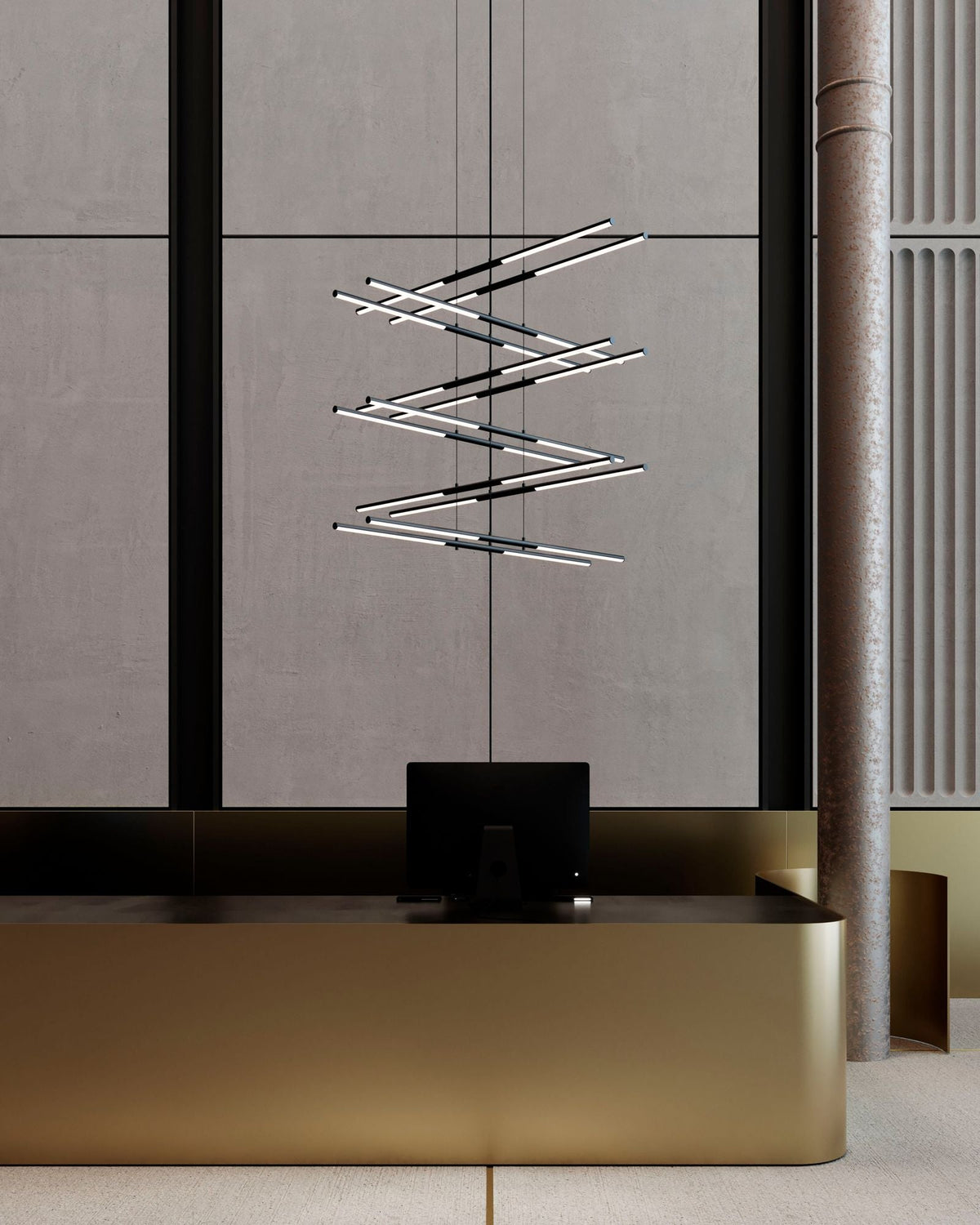 Tik-Takï¿½?47 1/2"W Black Stack 6-Tier 24-Light LED Pendant