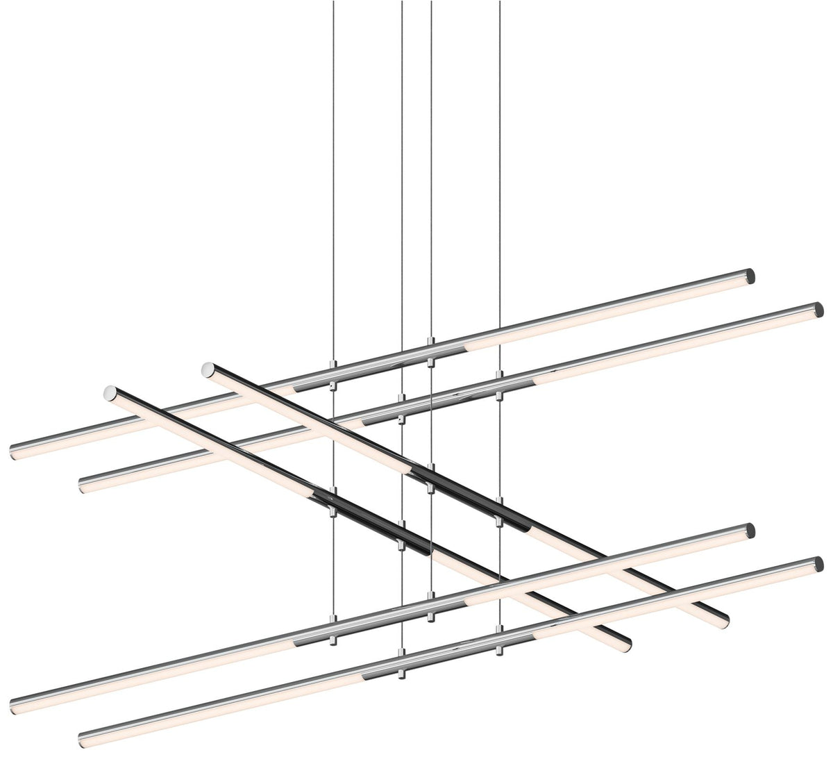 Tik-Takï¿½?47 1/2"W Chrome Stack 3-Tier 12-Light LED Pendant