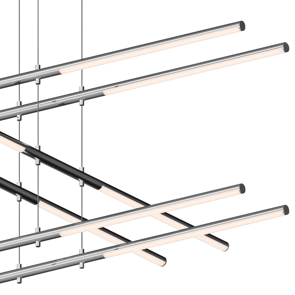 Tik-Takï¿½?47 1/2"W Chrome Stack 3-Tier 12-Light LED Pendant